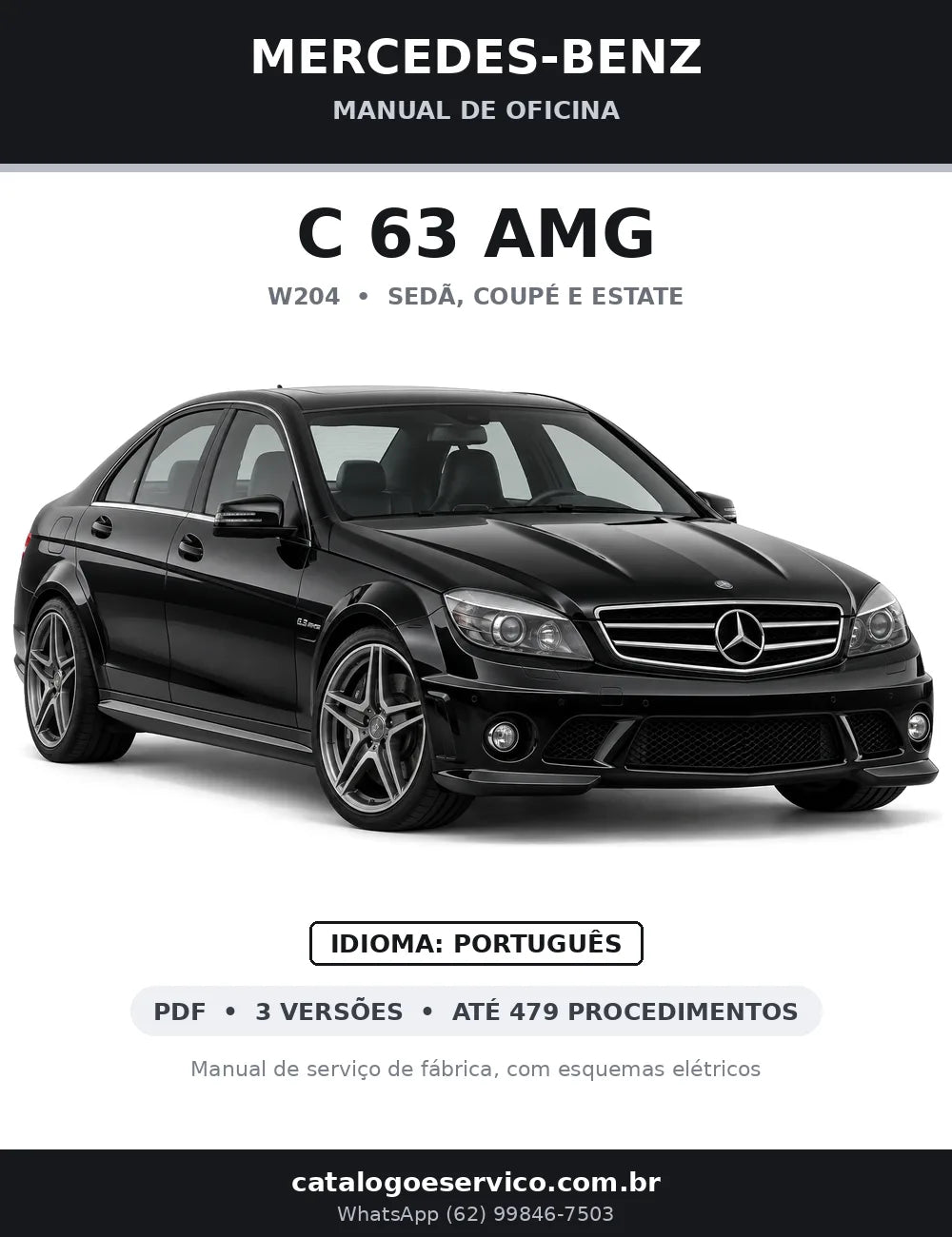 Capa do manual de oficina Mercedes-Benz C 63 AMG (W204)