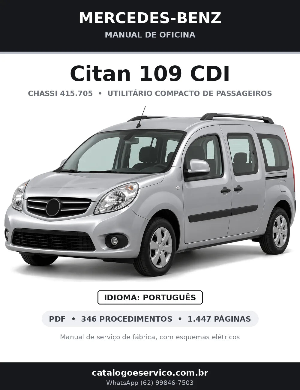 Capa do manual de oficina Mercedes-Benz Citan 109 CDI (415.705)