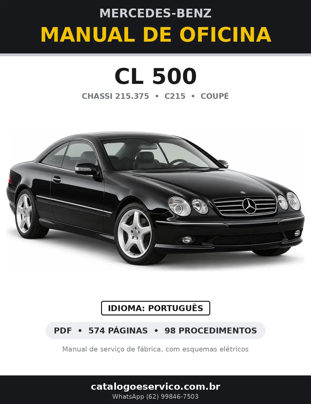 Capa do manual de oficina Mercedes-Benz CL 500 (C215)