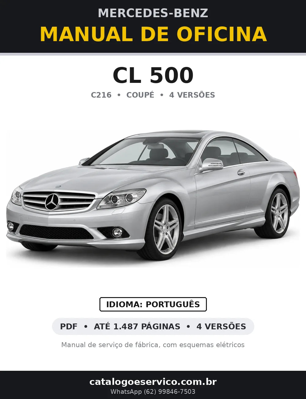 Capa do manual de oficina Mercedes-Benz CL 500 (C216)
