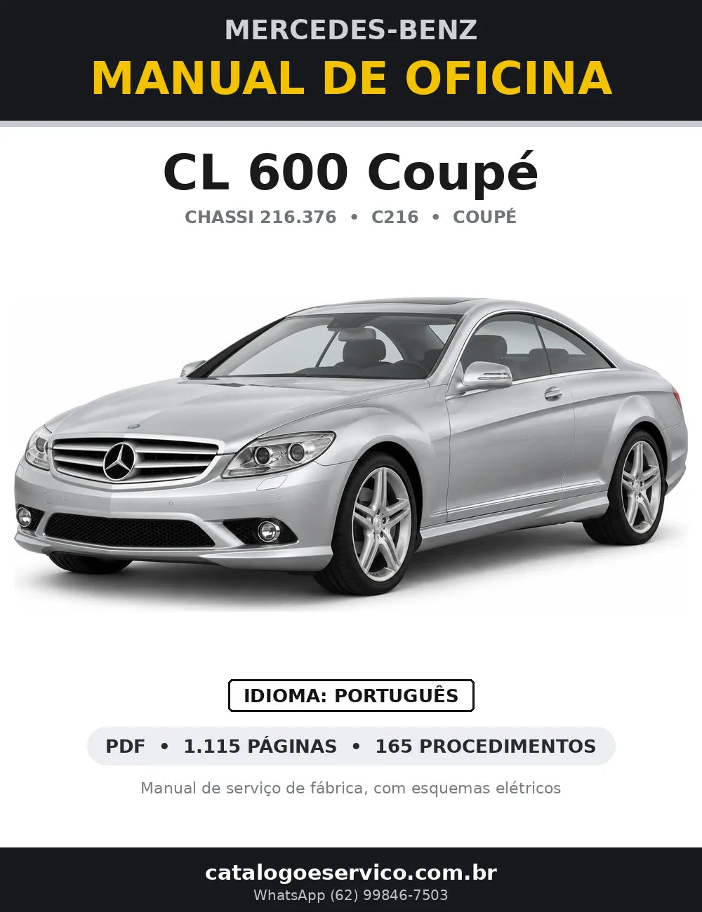 Capa do manual de oficina Mercedes-Benz CL 600 Coupé (C216)