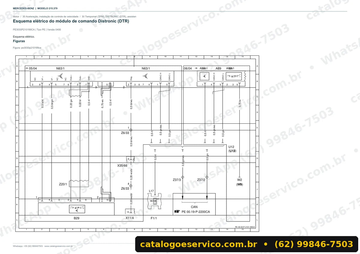 Página de esquema elétrico do manual Mercedes-Benz CL 65 AMG (C215)