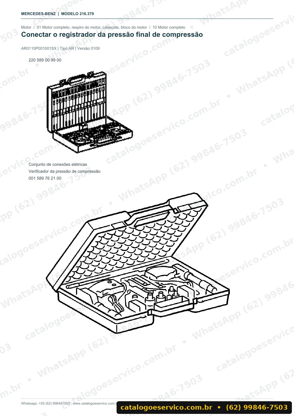 Página de procedimento do manual de oficina Mercedes-Benz CL 65 AMG Coupé (C216)