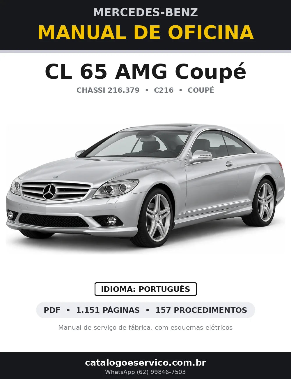 Capa do manual de oficina Mercedes-Benz CL 65 AMG Coupé (C216)