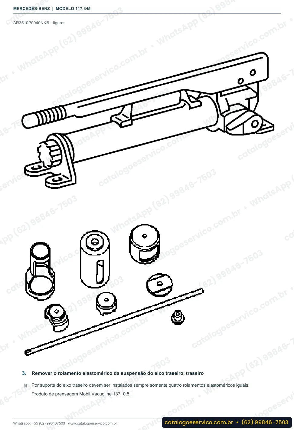 Página de procedimento do manual de oficina Mercedes-Benz CLA 200 (C117)