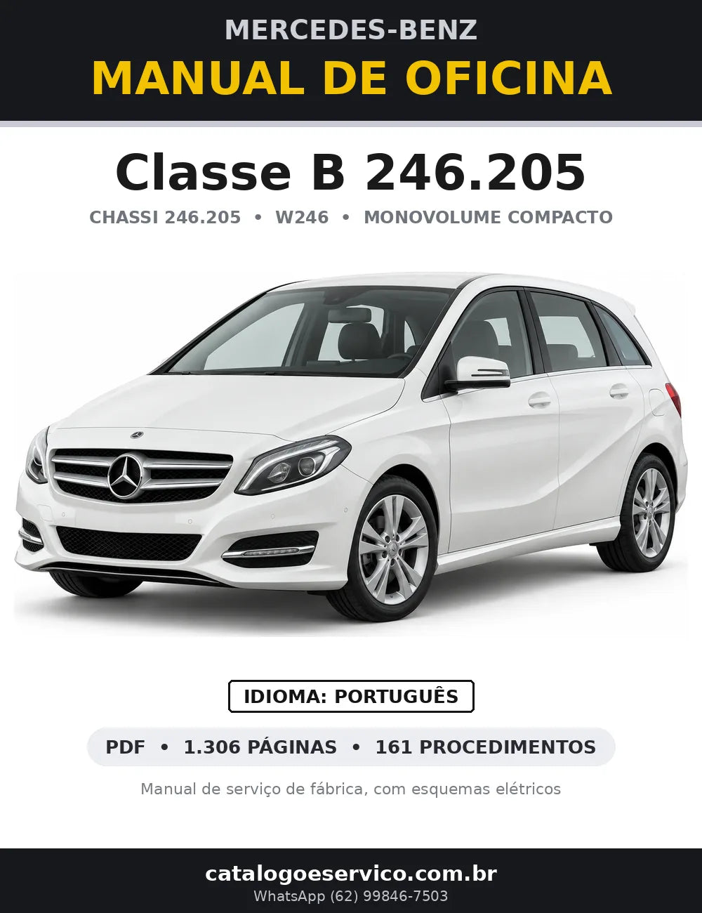 Capa do manual de oficina Mercedes-Benz Classe B 246.205 (W246)