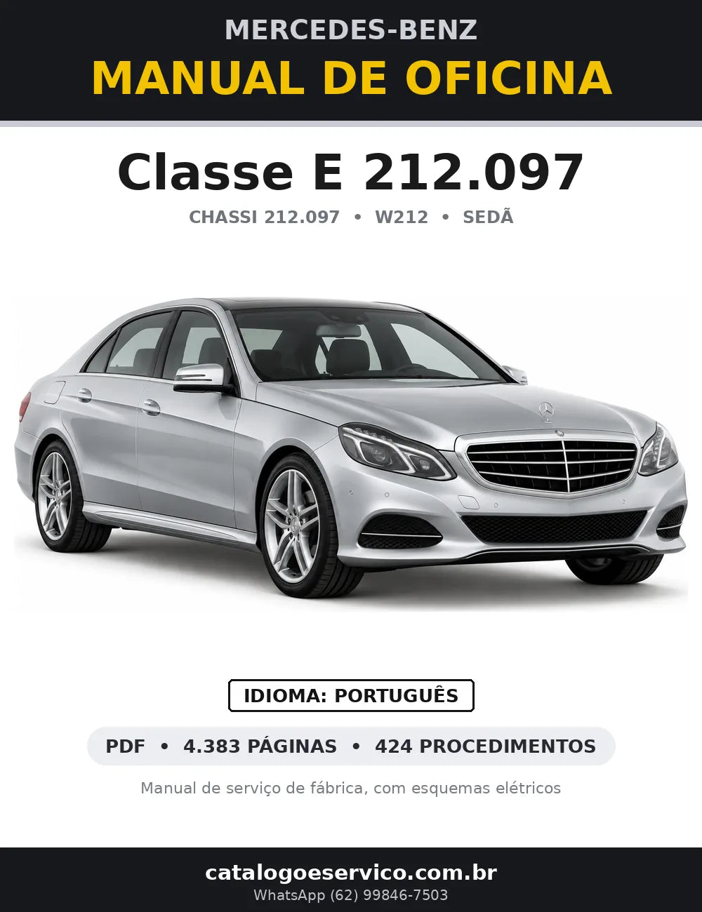 Capa do manual de oficina Mercedes-Benz Classe E 212.097 (W212)