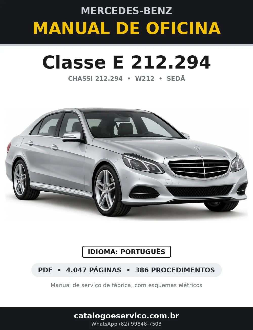 Capa do manual de oficina Mercedes-Benz Classe E 212.294 (W212)