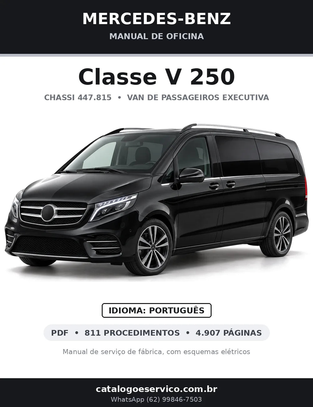 Capa do manual de oficina Mercedes-Benz Classe V 250 (447.815)
