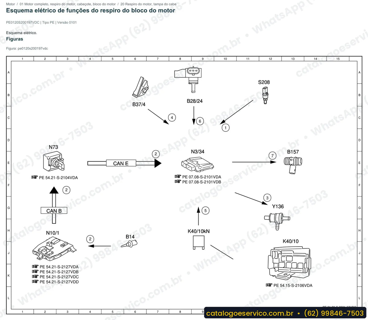 Página de esquema elétrico do Mercedes-Benz Classe V 260 L