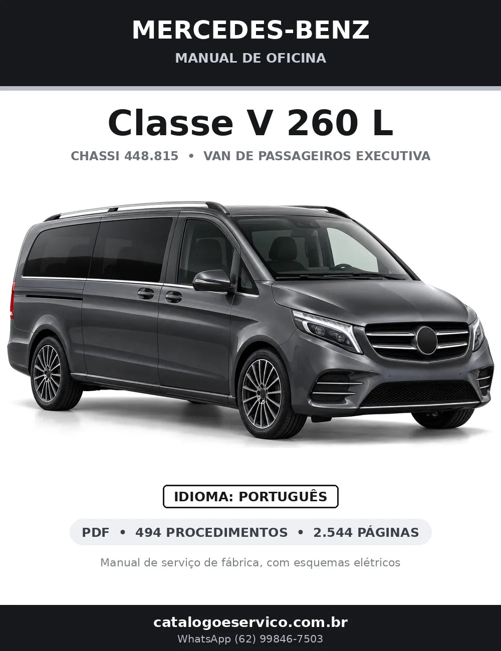 Capa do manual de oficina Mercedes-Benz Classe V 260 L