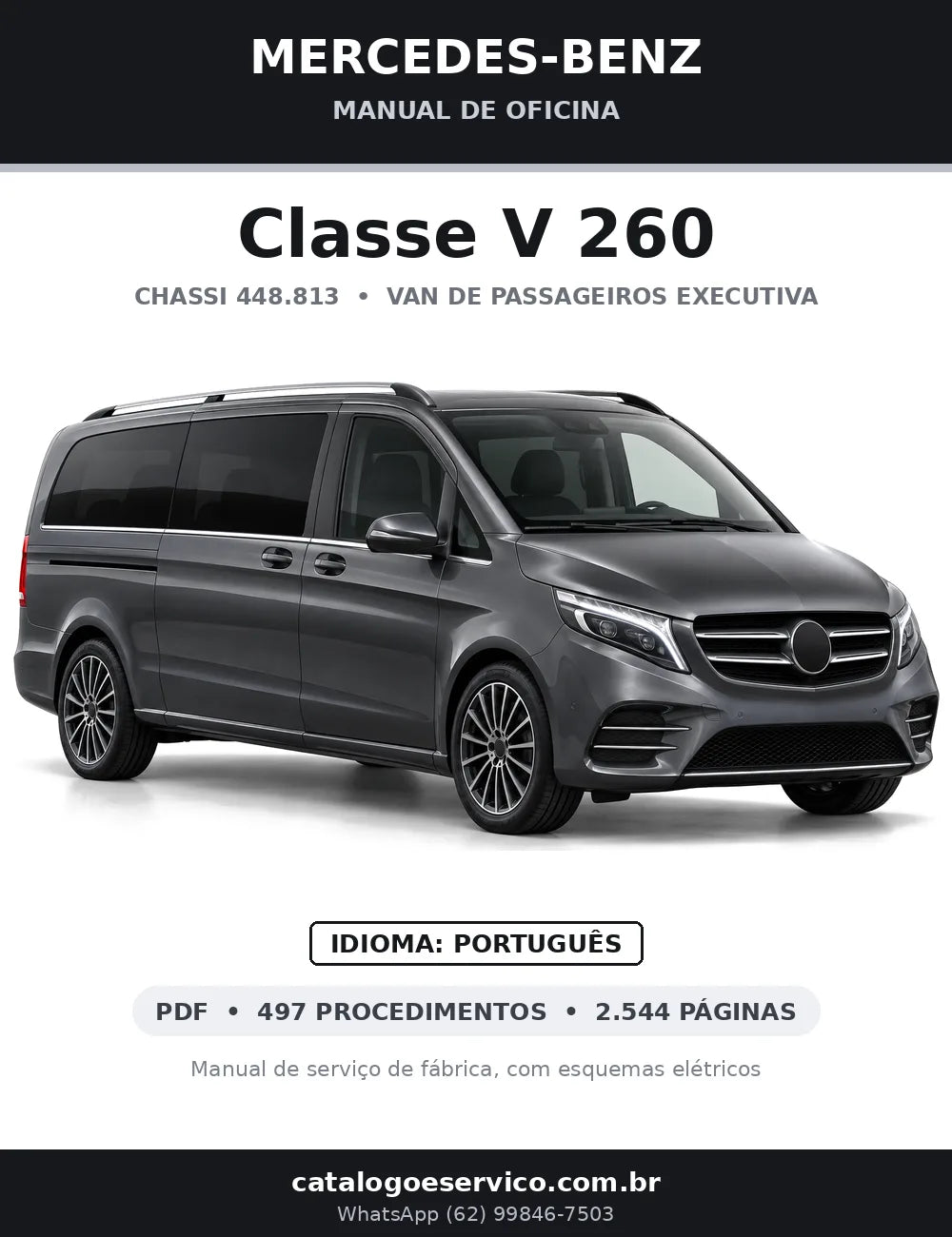 Capa do manual de oficina Mercedes-Benz Classe V 260