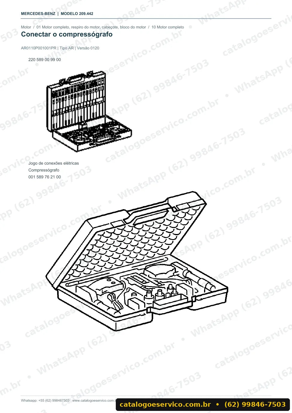 Página de procedimento do manual de oficina Mercedes-Benz CLK 200 (C209)