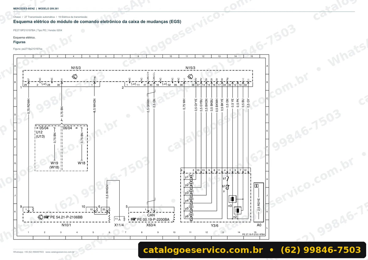 Página de esquema elétrico do manual Mercedes-Benz CLK 240 (C209)