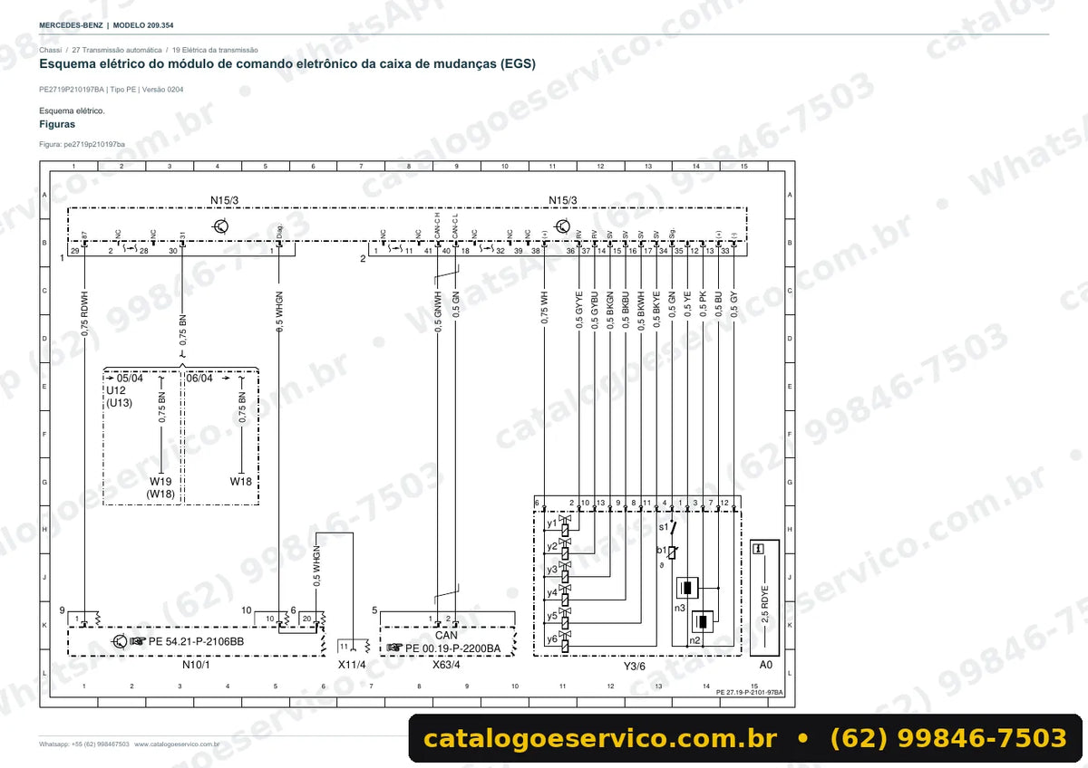Página de esquema elétrico do manual Mercedes-Benz CLK 280 (C209)
