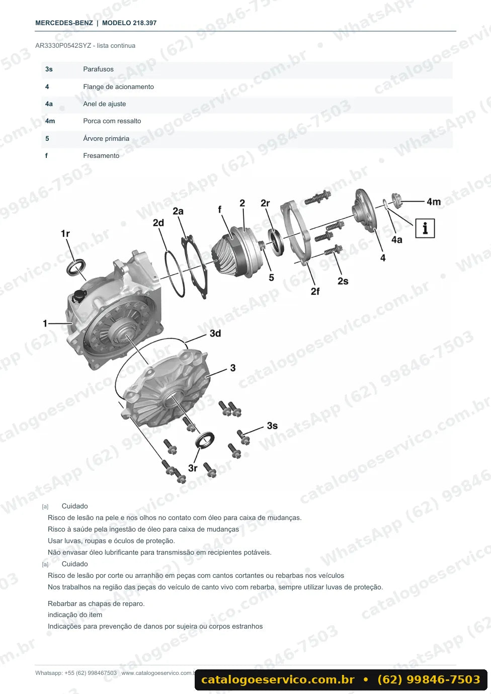 Página de procedimento do manual de oficina Mercedes-Benz CLS 218.397 (C218)