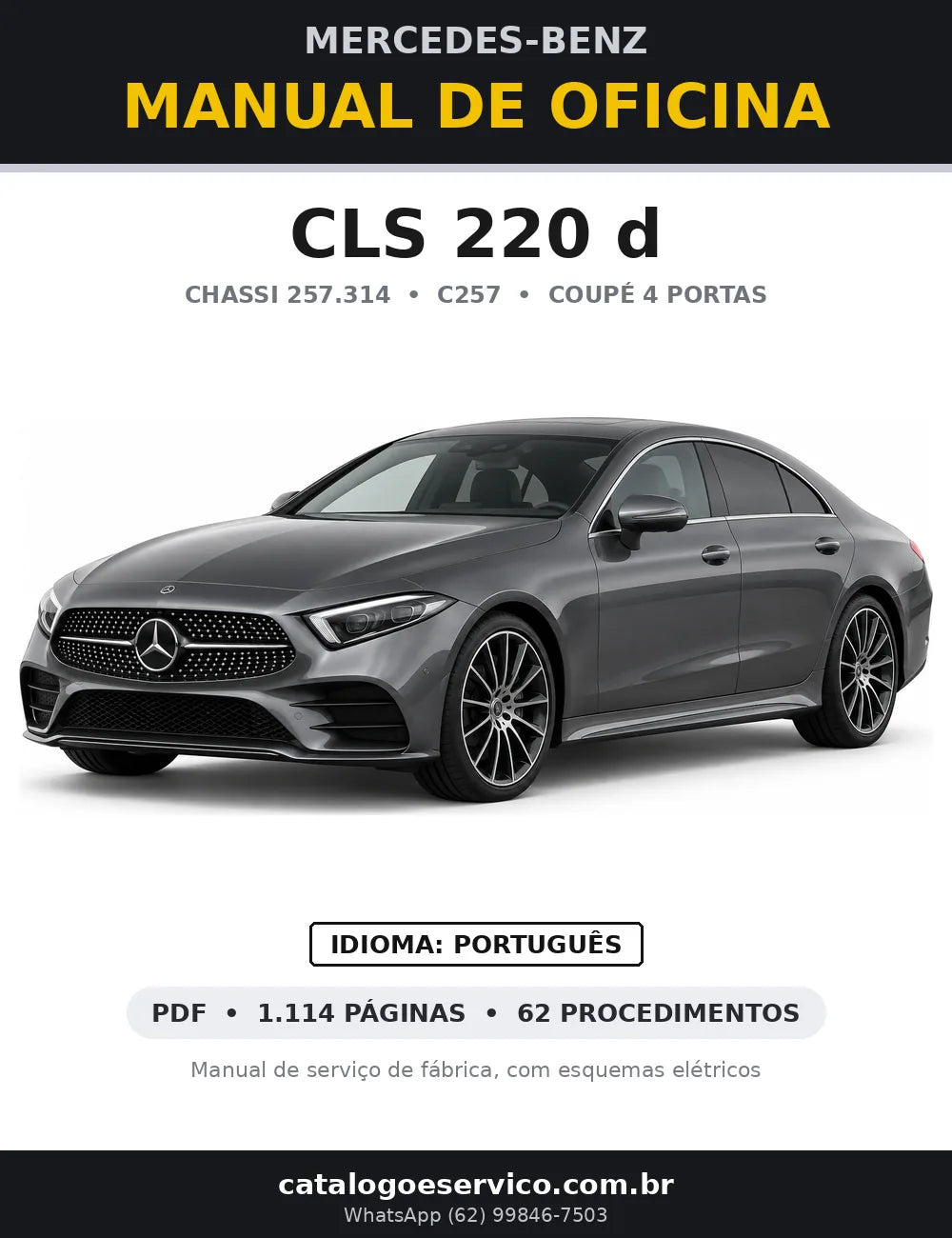 Capa do manual de oficina Mercedes-Benz CLS 220 d (C257)