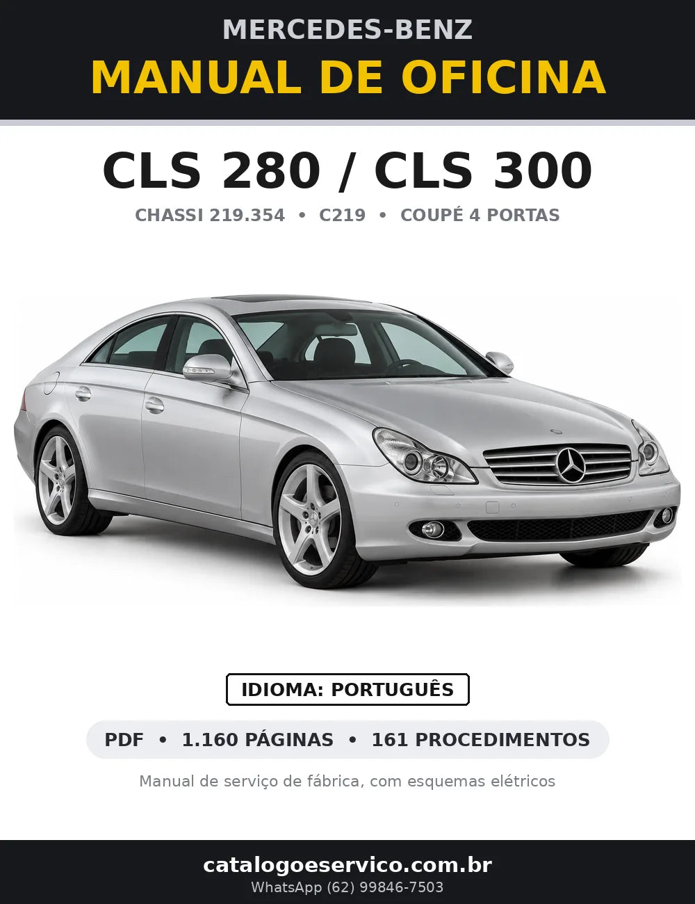Capa do manual de oficina Mercedes-Benz CLS 280 / CLS 300 (C219)