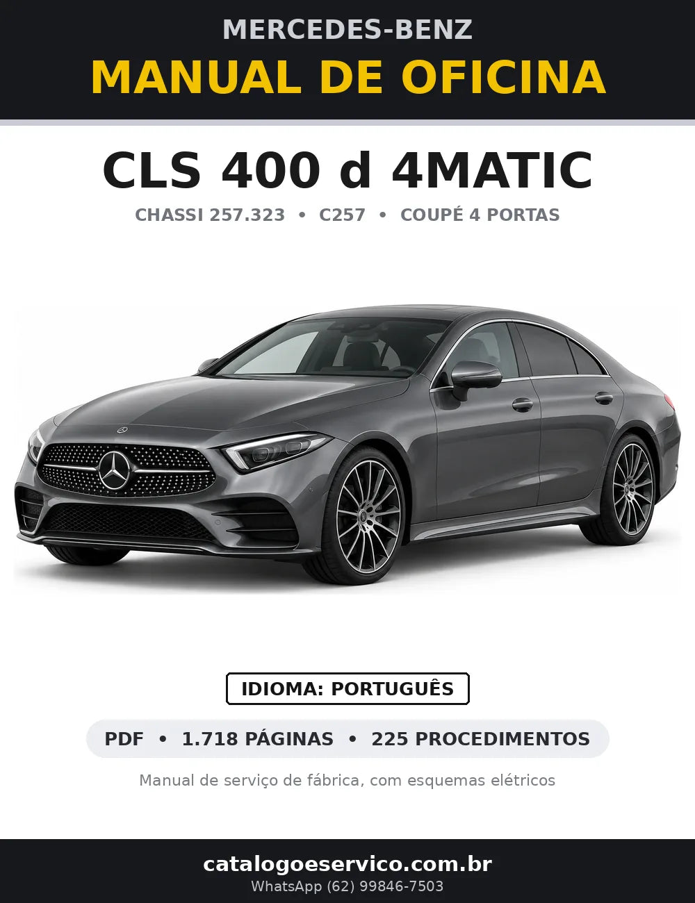 Capa do manual de oficina Mercedes-Benz CLS 400 d 4MATIC (C257)