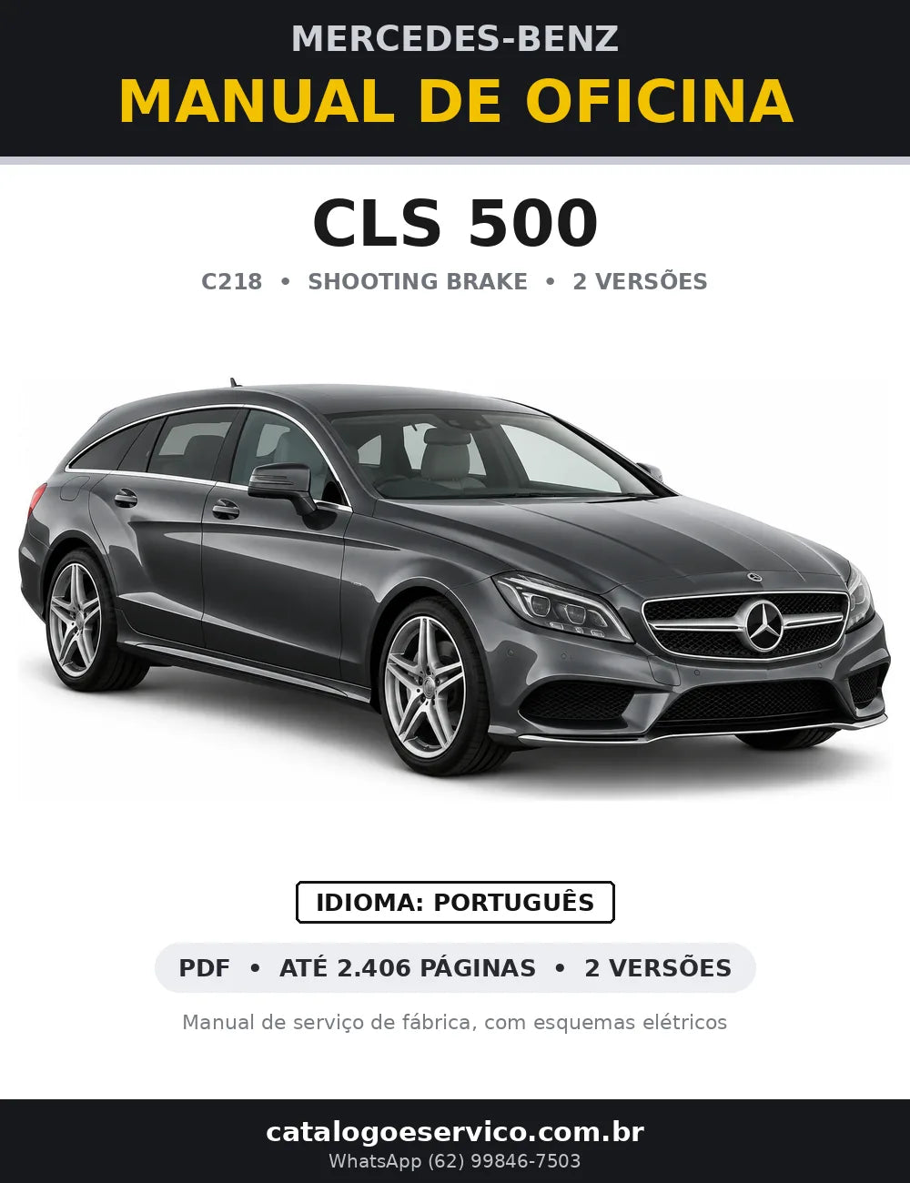Capa do manual de oficina Mercedes-Benz CLS 500 (C218)