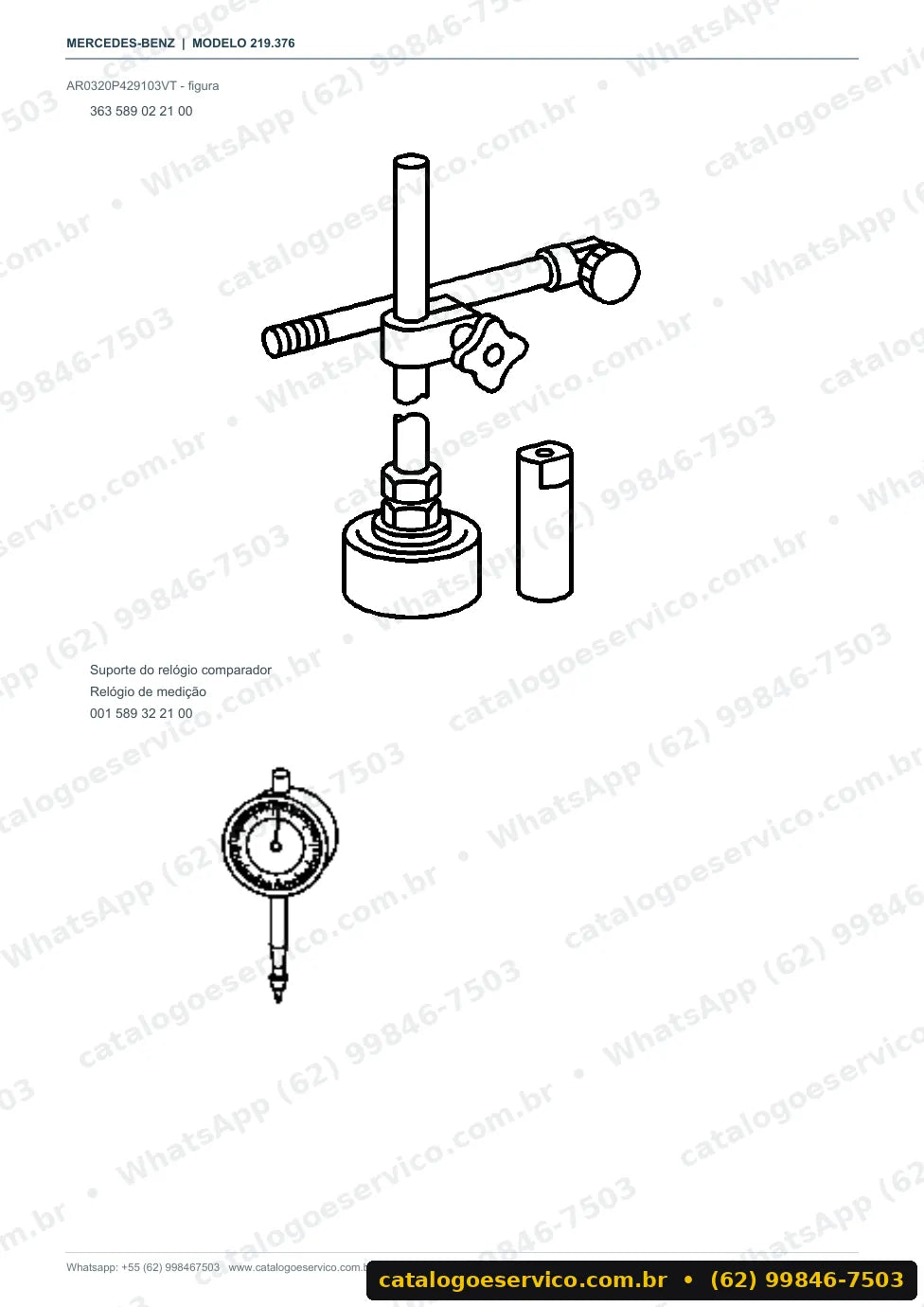 Página de procedimento do manual de oficina Mercedes-Benz CLS 55 AMG (C219)