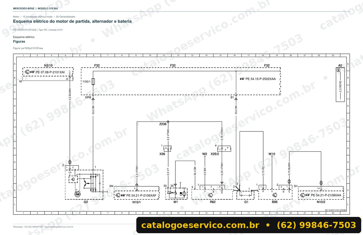 Página de esquema elétrico do manual Mercedes-Benz CLS 63 AMG (C218)