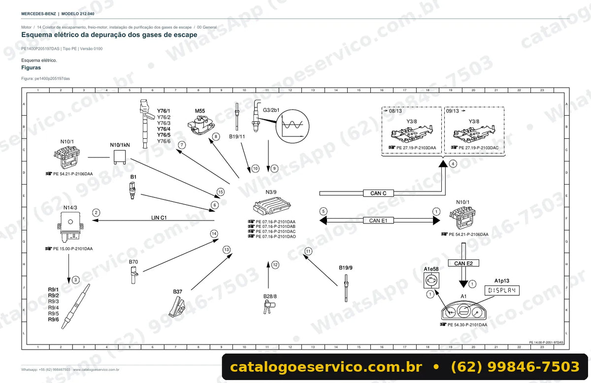 Página de esquema elétrico do manual Mercedes-Benz E 180 (W212)
