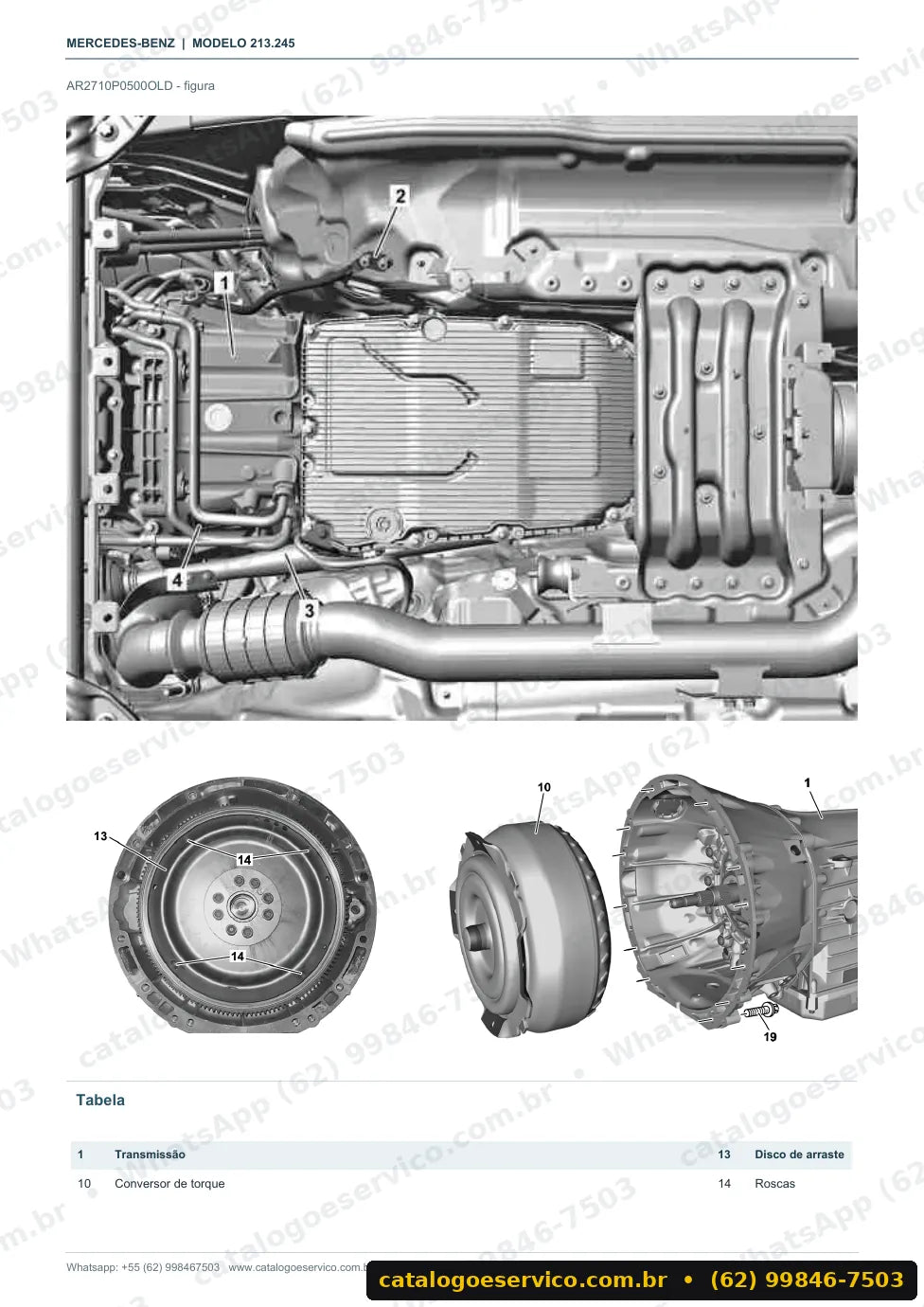 Página de procedimento do manual de oficina Mercedes-Benz E 250 (W213)