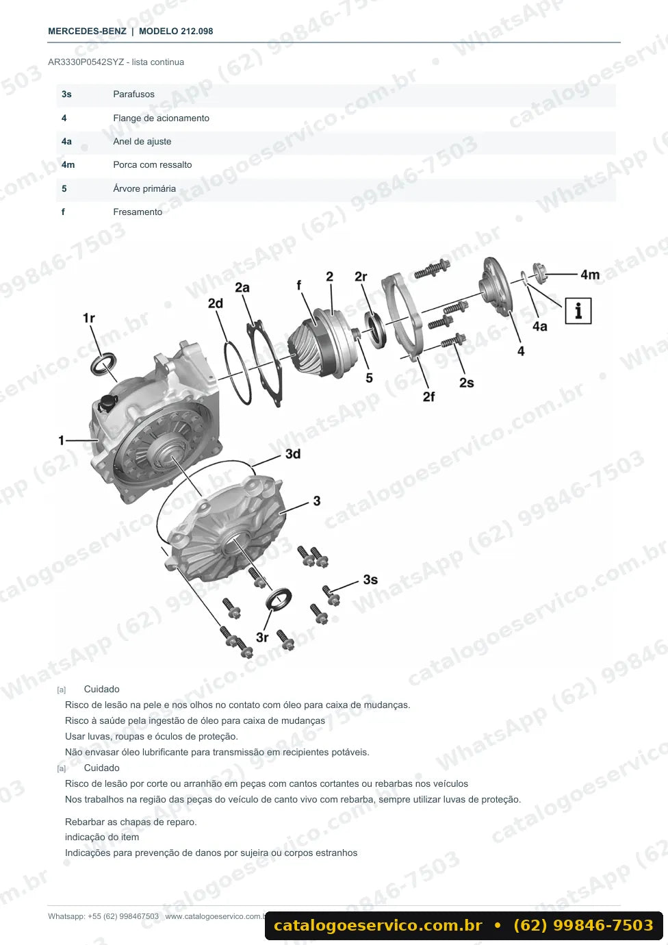 Página de procedimento do manual de oficina Mercedes-Benz E 300 (W212)
