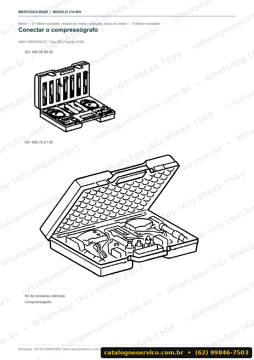 Página de procedimento do manual de oficina Mercedes-Benz E 320 (W210)