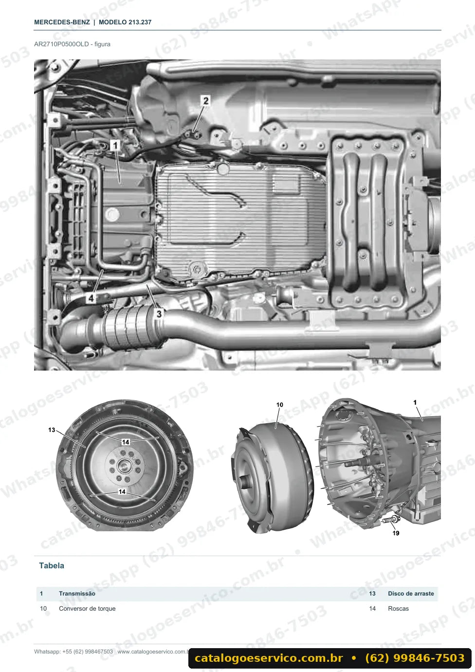 Página de procedimento do manual de oficina Mercedes-Benz E 350 (W213)