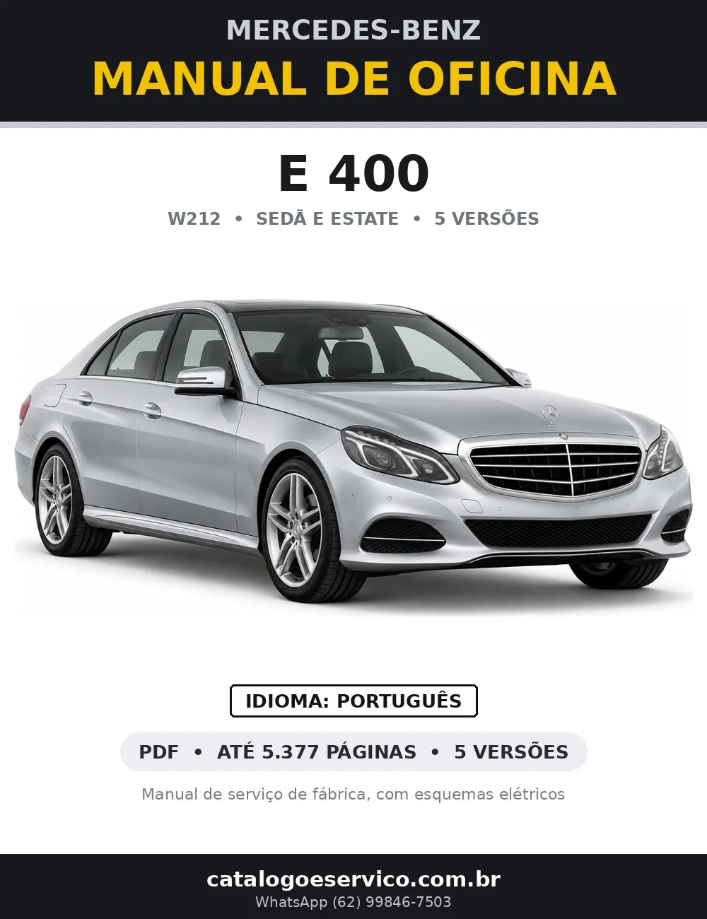 Capa do manual de oficina Mercedes-Benz E 400 (W212)
