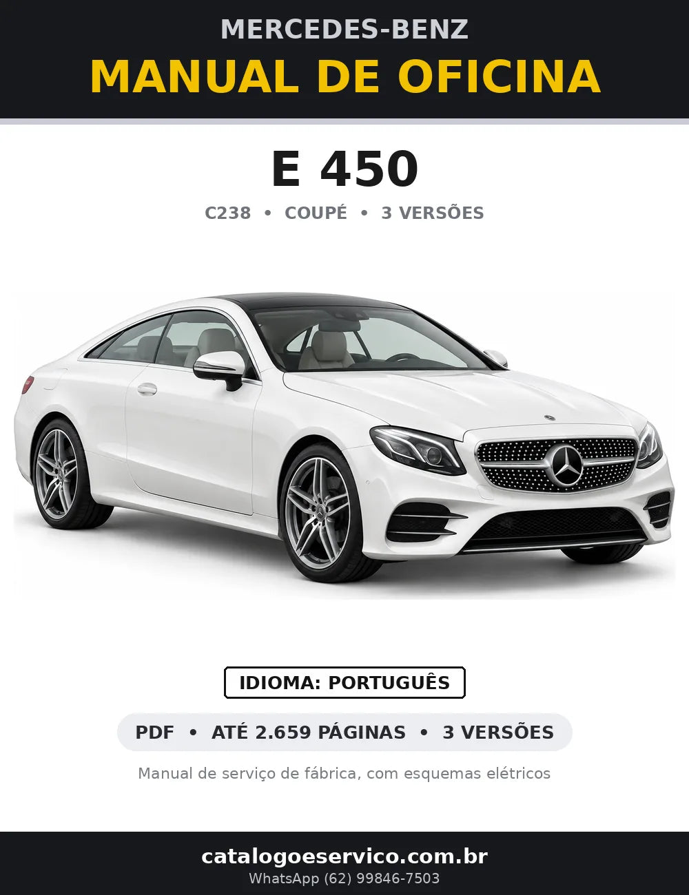 Capa do manual de oficina Mercedes-Benz E 450 (C238)