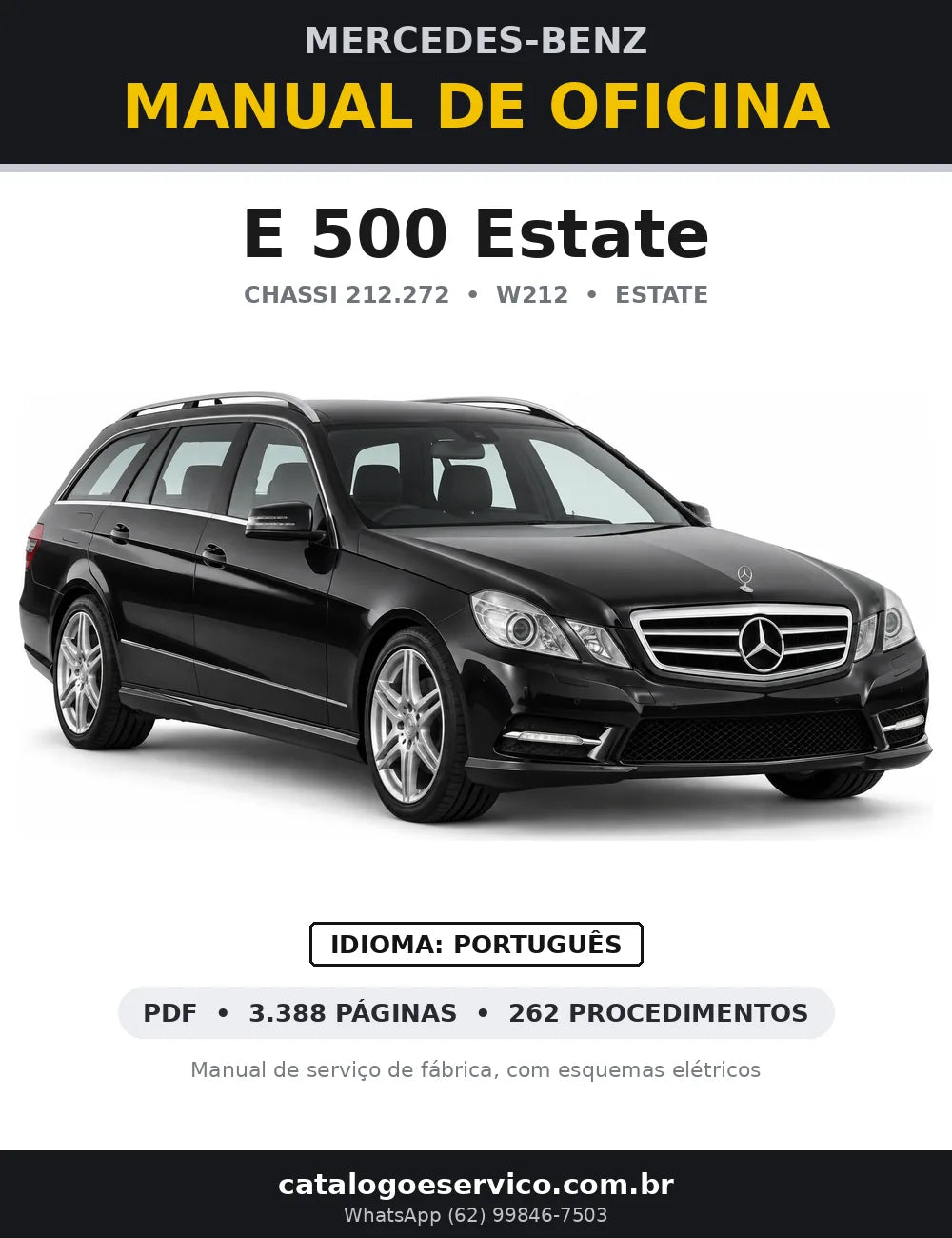 Capa do manual de oficina Mercedes-Benz E 500 Estate (W212)