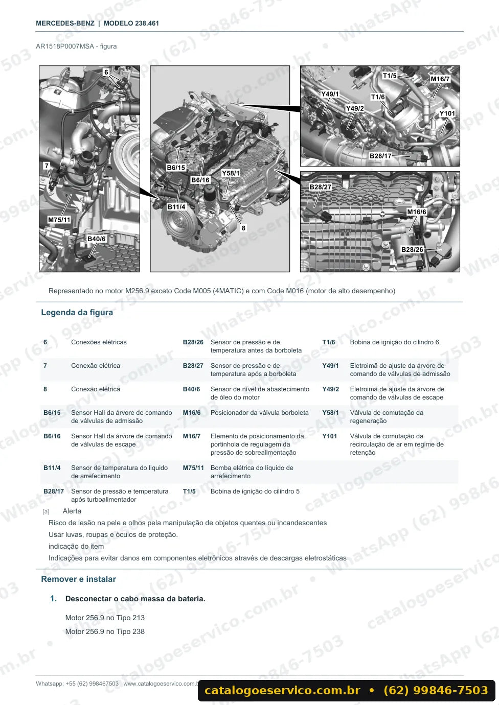 Página de procedimento do manual de oficina Mercedes-Benz E 53 AMG 4MATIC+ (C238)