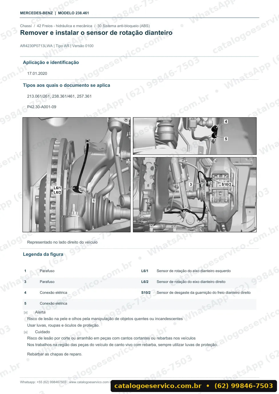 Página de procedimento do manual de oficina Mercedes-Benz E 53 AMG 4MATIC+ (C238)