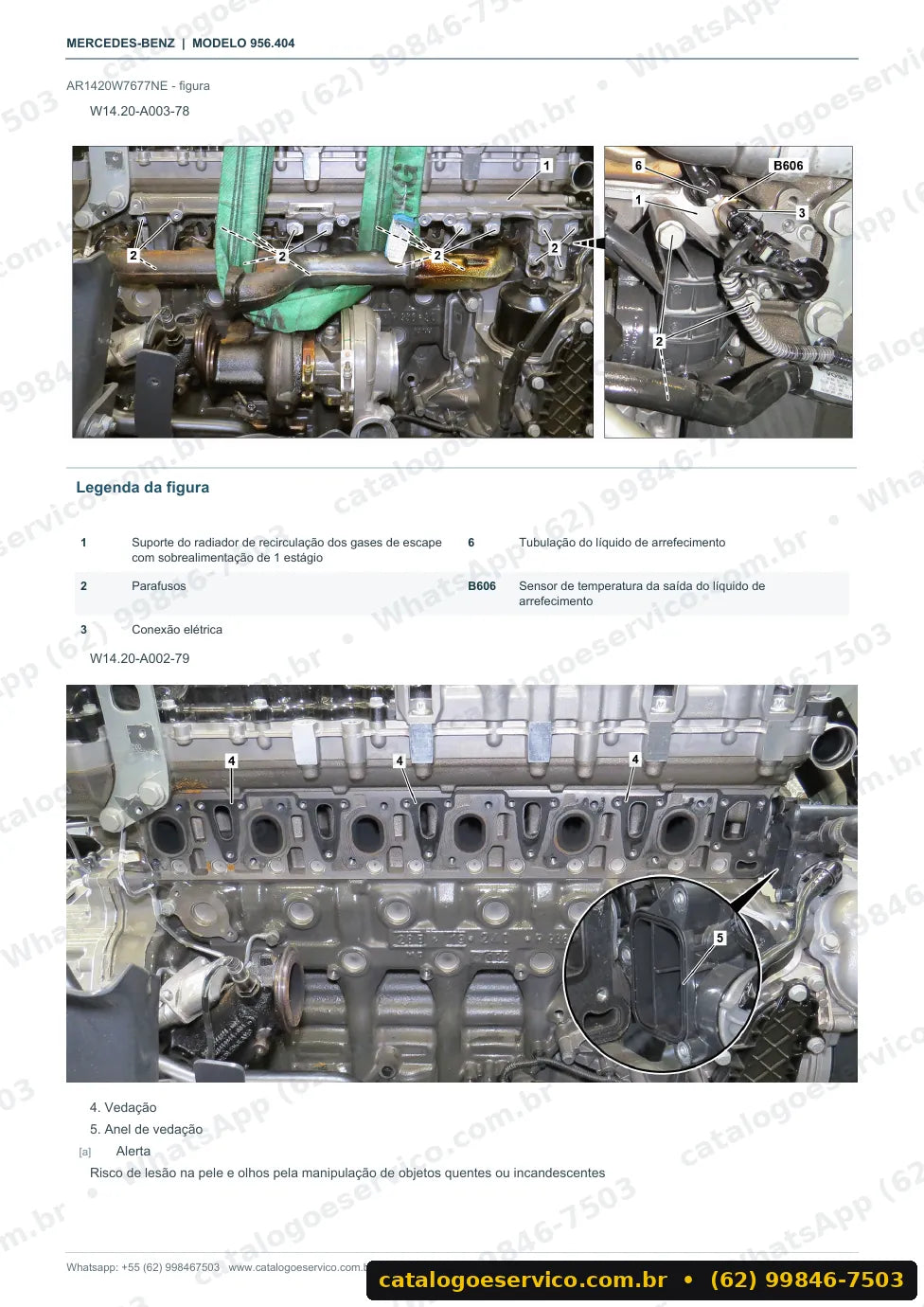 Página de procedimento do manual de oficina Mercedes-Benz Econic 1830 L