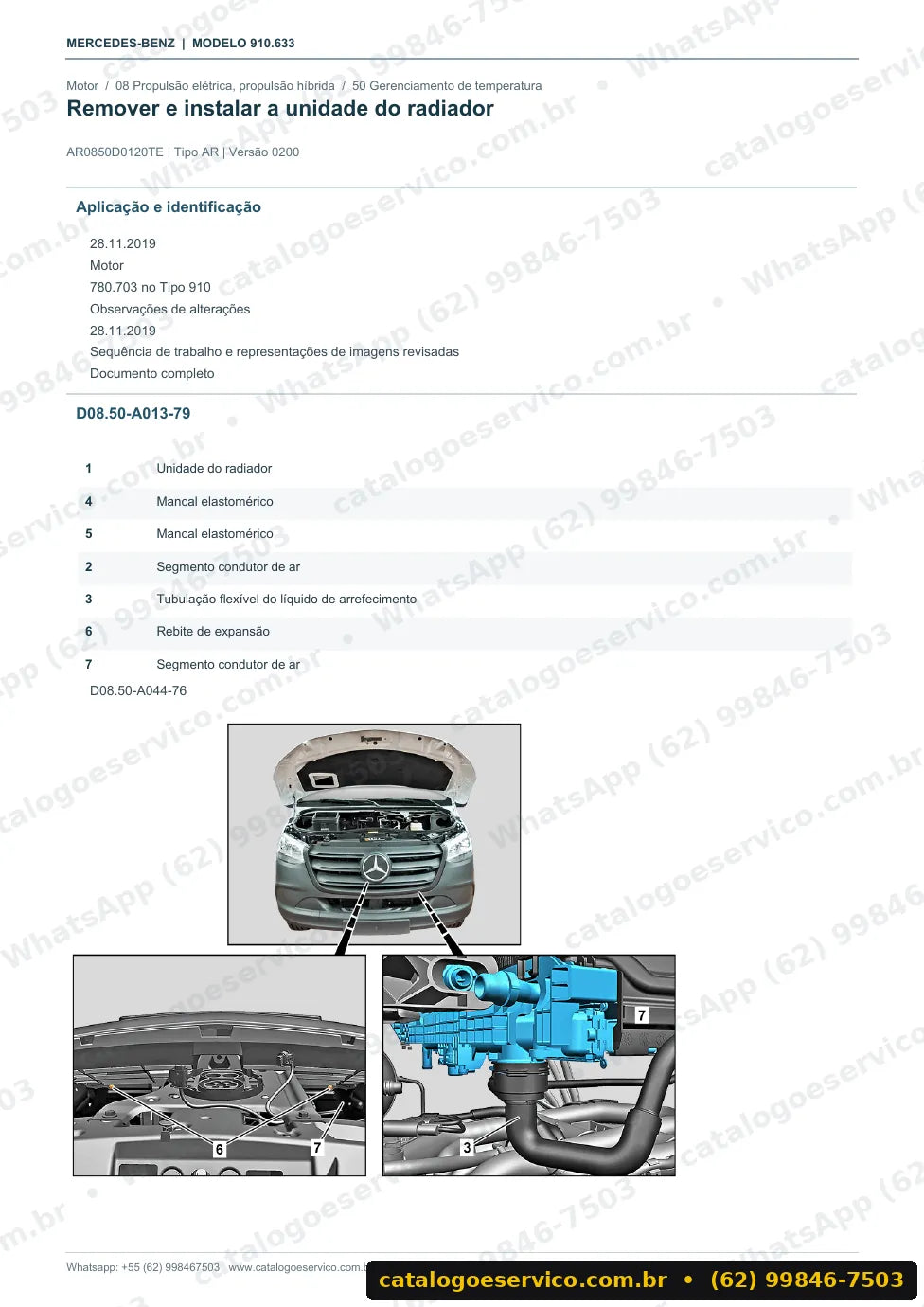 Página de procedimento do manual de oficina Mercedes-Benz eSprinter (910.633)