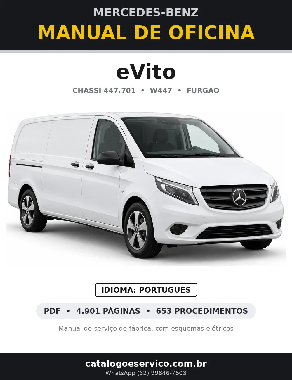 Capa do manual de oficina Mercedes-Benz eVito (W447)
