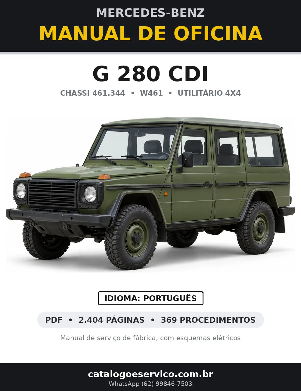 Capa do manual de oficina Mercedes-Benz G 280 CDI (W461)