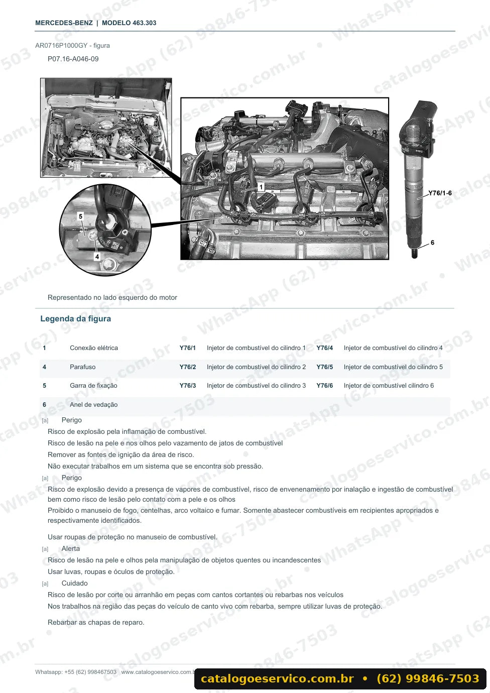 Página de procedimento do manual de oficina Mercedes-Benz G 320 (W463)