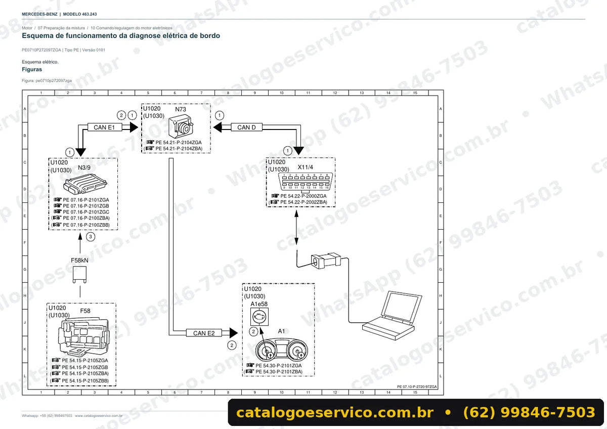 Página de esquema elétrico do manual Mercedes-Benz G 55 AMG (W463)