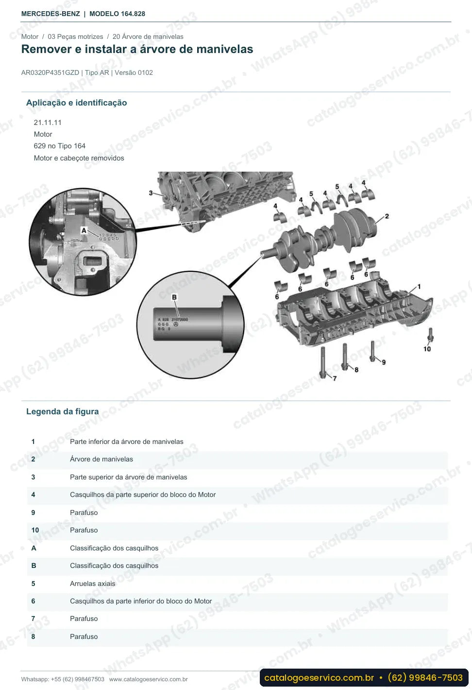 Página de procedimento do manual de oficina Mercedes-Benz GL 420 / GL 450 CDI 4MATIC (X164)