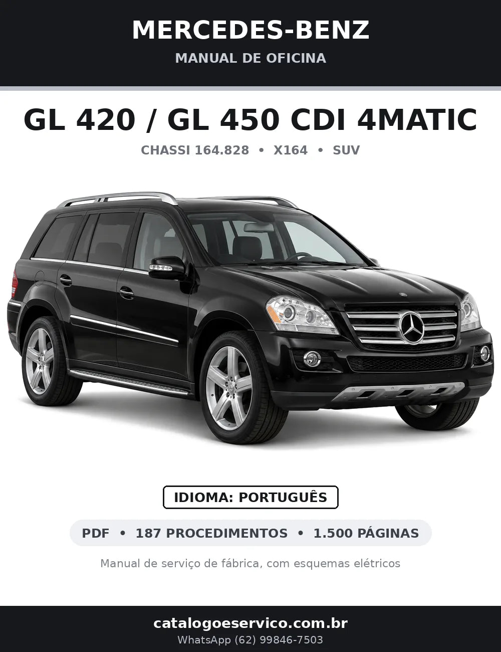 Capa do manual de oficina Mercedes-Benz GL 420 / GL 450 CDI 4MATIC (X164)