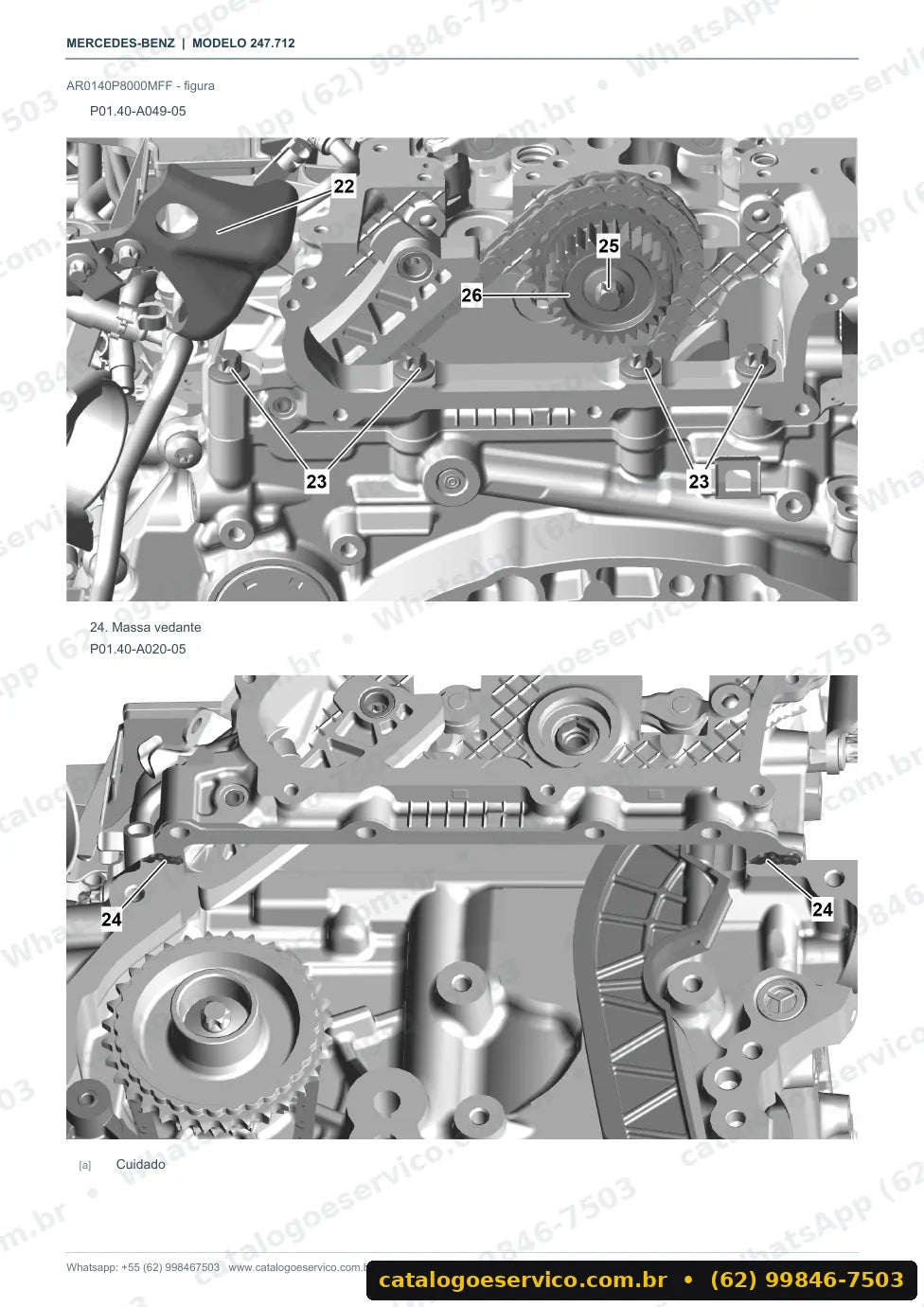 Página de procedimento do manual de oficina Mercedes-Benz GLA 200 (H247)