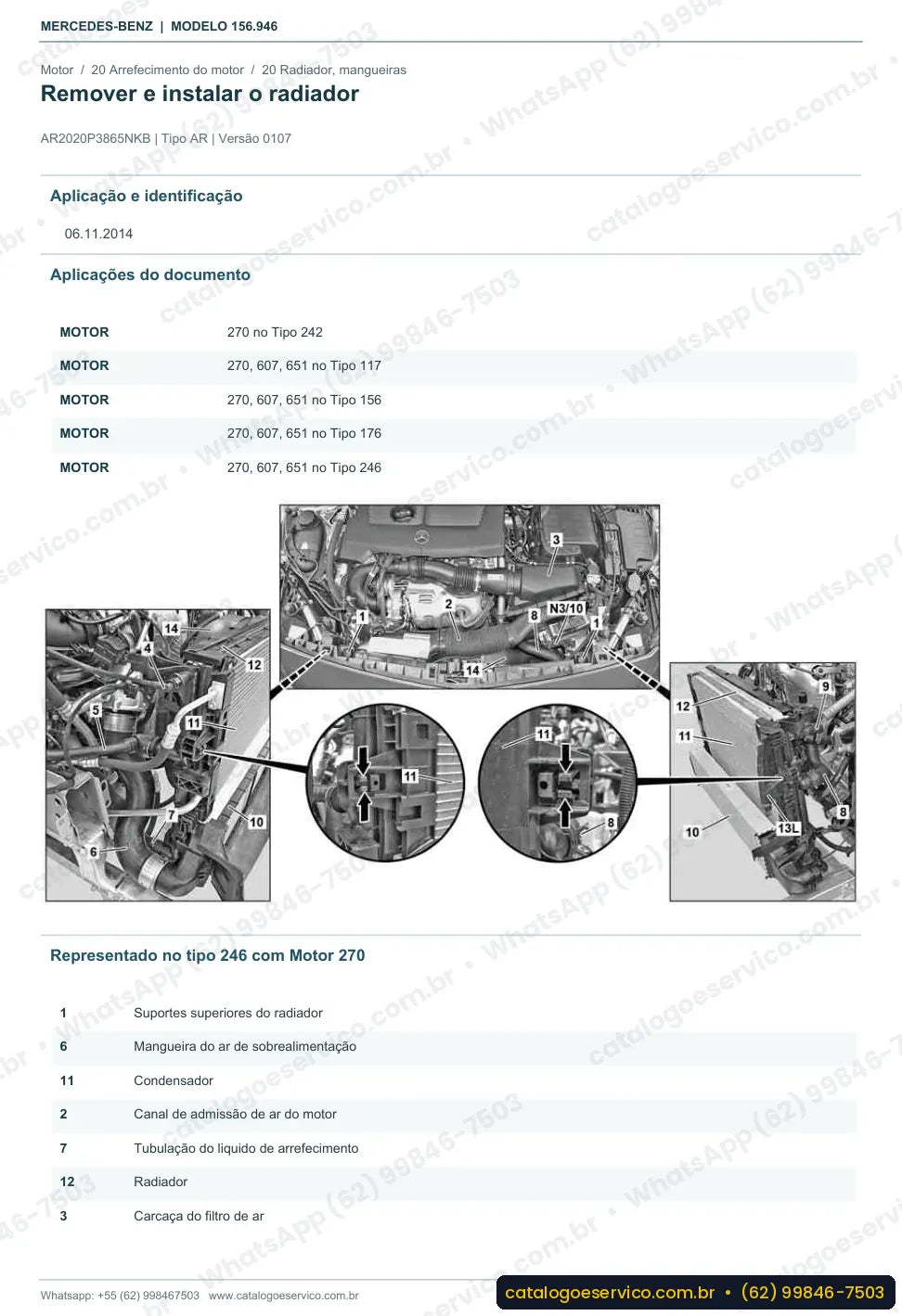 Página de procedimento do manual de oficina Mercedes-Benz GLA 250 / GLA 260 4MATIC (X156)