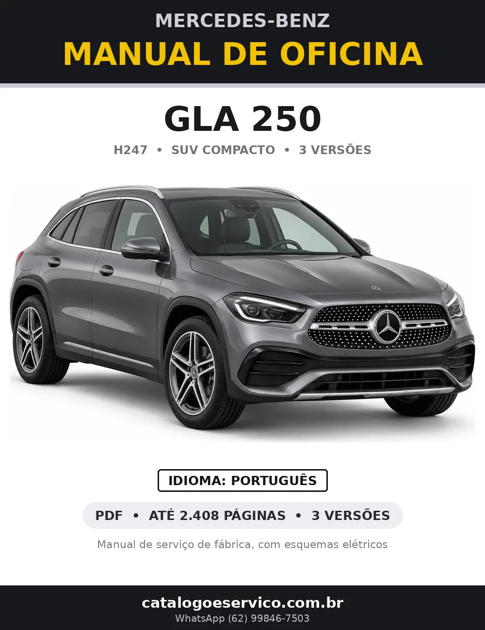 Capa do manual de oficina Mercedes-Benz GLA 250 (H247)