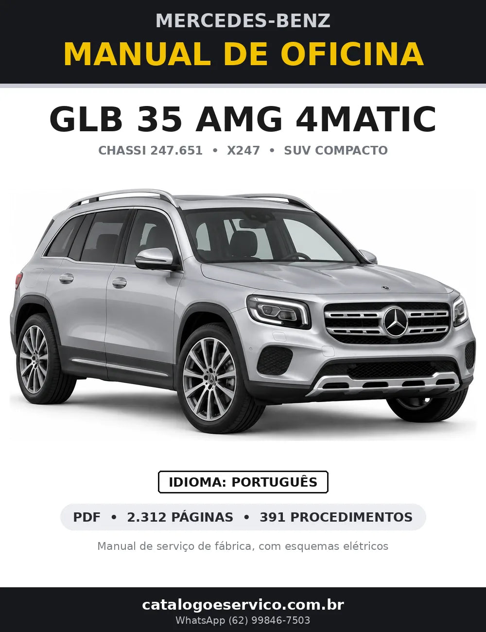 Capa do manual de oficina Mercedes-Benz GLB 35 AMG 4MATIC (X247)