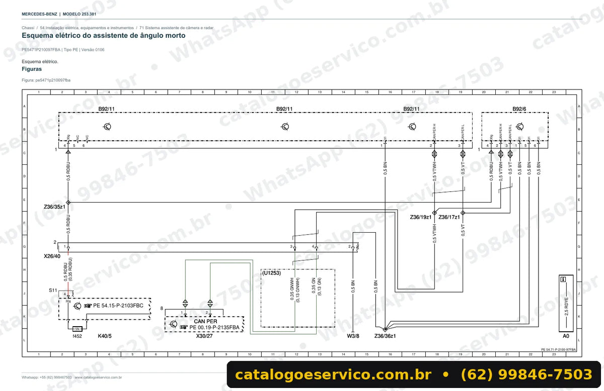 Página de esquema elétrico do manual Mercedes-Benz GLC 200 / GLC 260 4MATIC (X253)