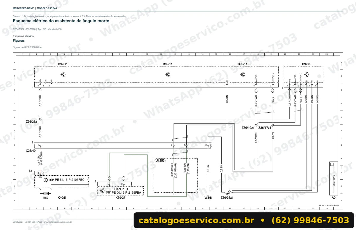 Página de esquema elétrico do manual Mercedes-Benz GLC 250 / GLC 260 4MATIC (X253)